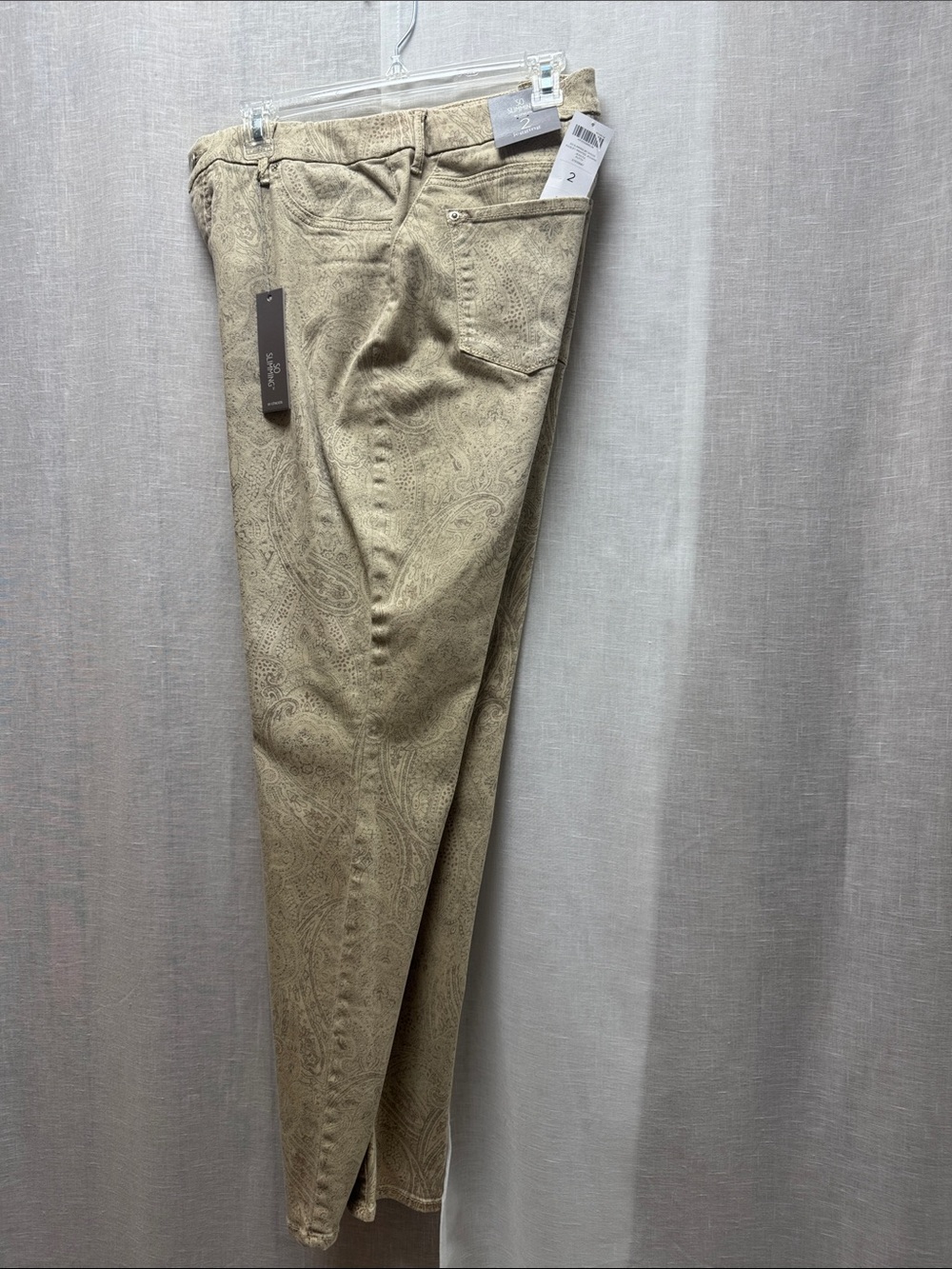 Chico's Taupe Paisley Print Pants